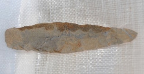 Large biface (knife or spear point) from near Gitwangak. Source: CBC