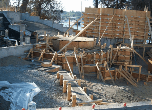 Largest human burial cairn at Grace Islet is under the octaganal plywood in the centre, and is to be completely surrounded by concrete house foundations. Source: Grace Islet Facebook page.
