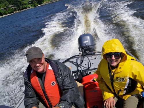 Eric and the course TA, Aurora,at full throttle. 