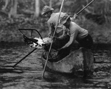 Lamp fishing at Gitanmaax, which means, "Place of Fishing with Lamp". Source: BRC https://goo.gl/4w9WVq